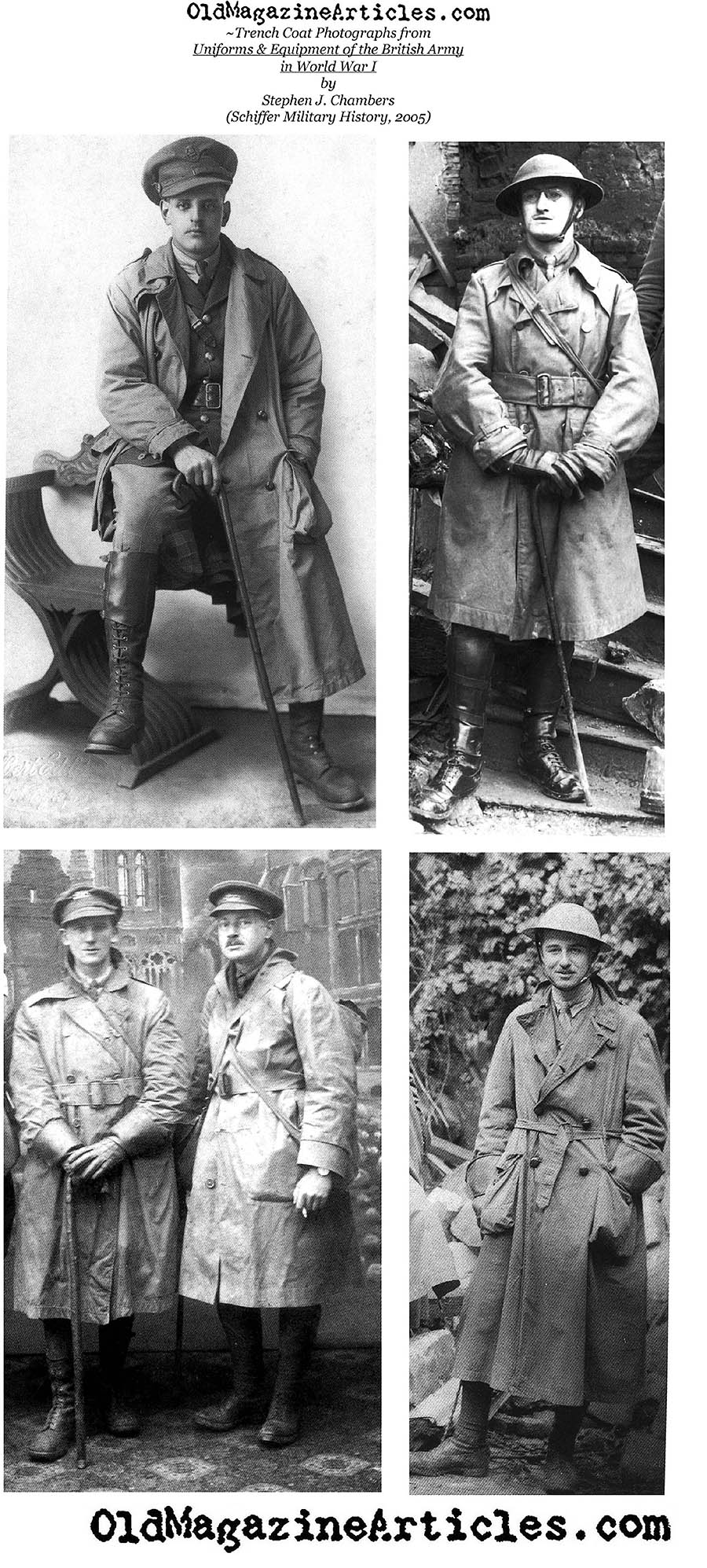 Four photographs of  World War One Trench Coats (A Current Book, 2005)
